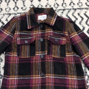Plaid Kids Jacket - Black and Brown